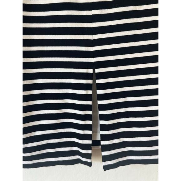 White House Black Market Striped Pencil Skirt Size 10 – Nautical Black White - Picture 4 of 8